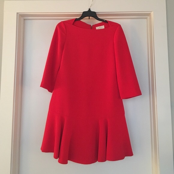 Kate Spade Crepe Flounce Red Size 00 - Picture 2 of 5
